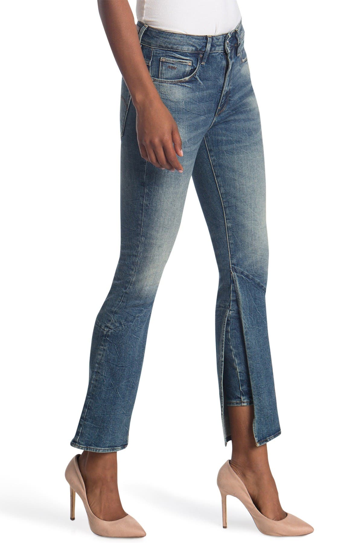Yonova High Skinny Crop Flare Jeans 