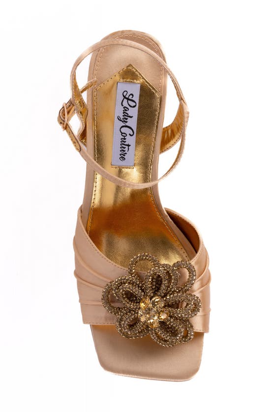 Shop Lady Couture Lilly Flare Heel Sandal In Gold