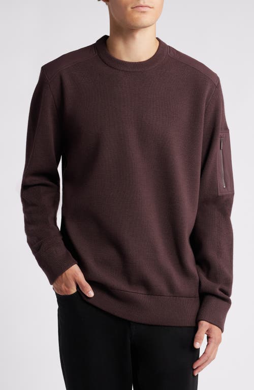 Shop Hugo Boss Boss Diego Mixed Media Sweater In Open Red