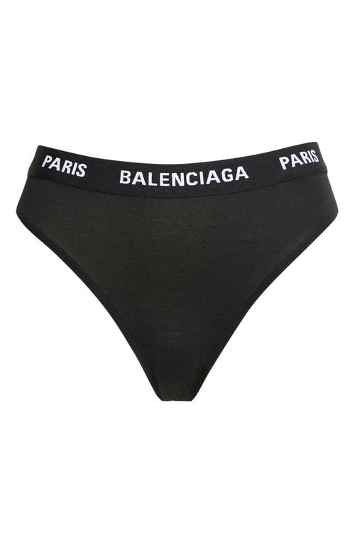 Balenciaga Paris Logo Cotton Briefs in Black/White