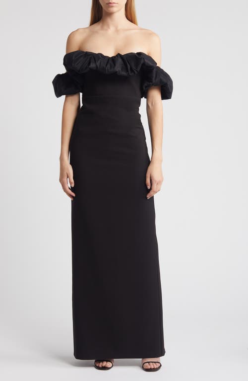 LIKELY Griffin Off the Shoulder Gown Black at Nordstrom,
