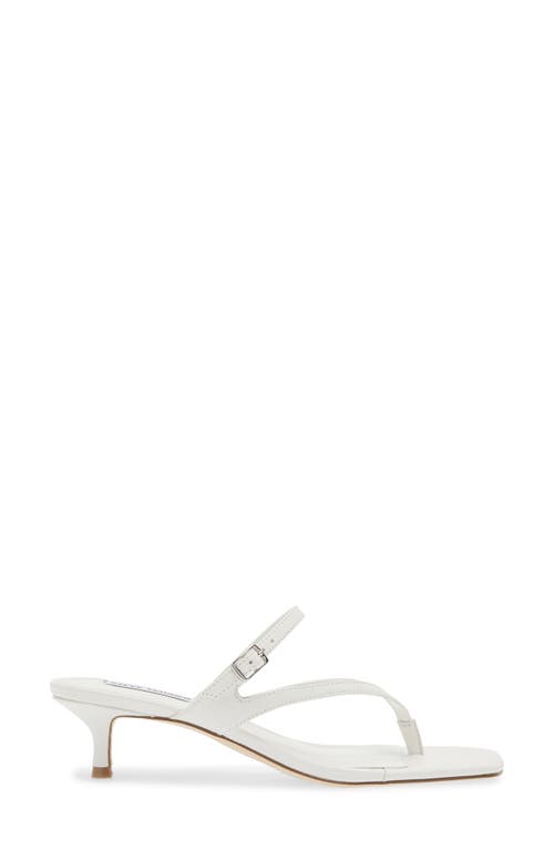 Steve Madden Jessa Kitten Heel Flip Flop In White Leather