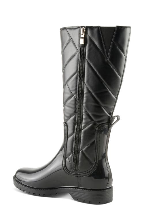 Shop Spring Step Maiza Waterproof Quilted Rain Boot In Black