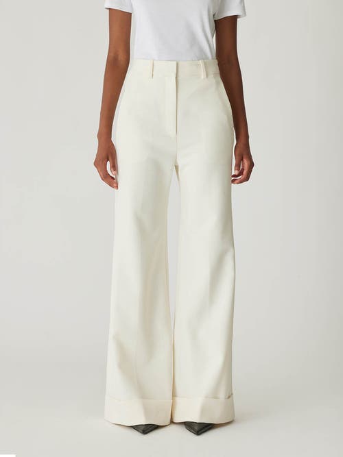 Shop Rebecca Taylor Refined Suiting Wide Leg Trouser In Cream