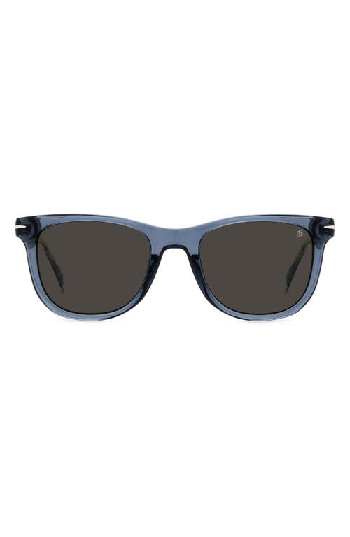 David Beckham Eyewear 52mm Rectangular Sunglasses in Blue/Grey