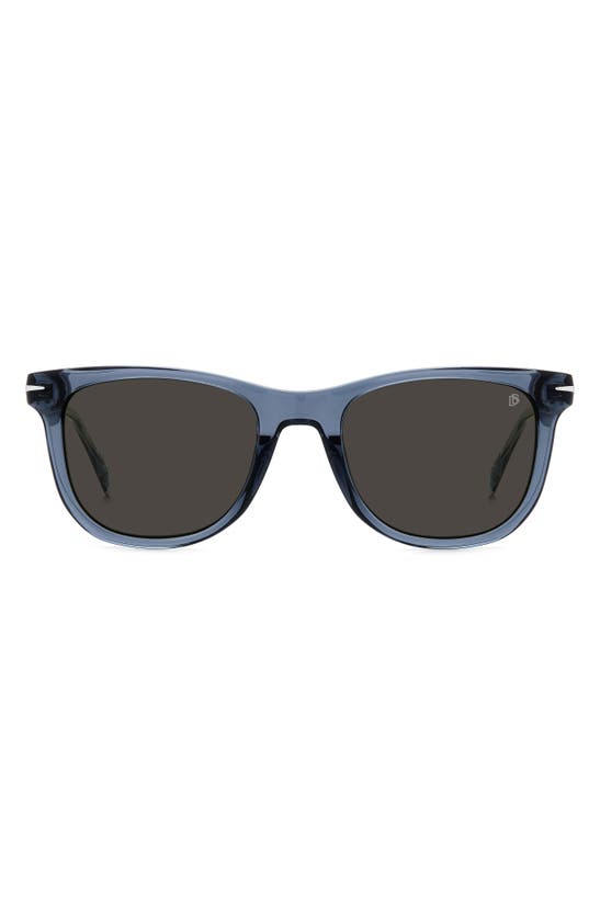 David Beckham Eyewear 52mm Rectangular Sunglasses In Blue/ Grey