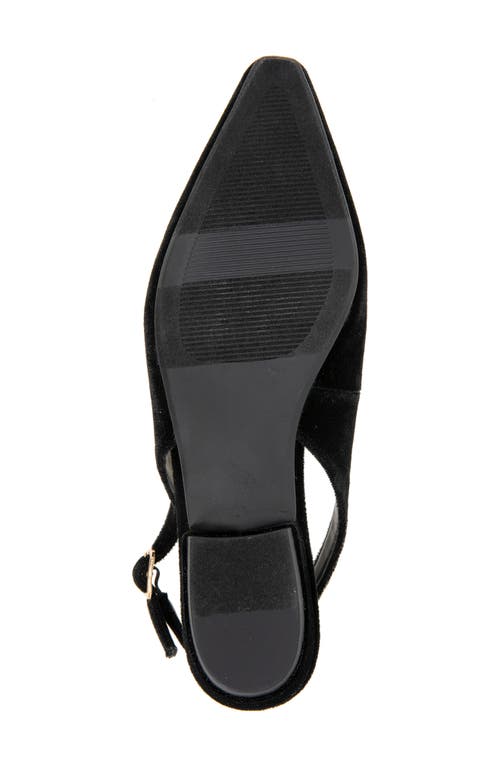 Kensie Poppi Crystal Buckle Slingback Flat In Black Velvet