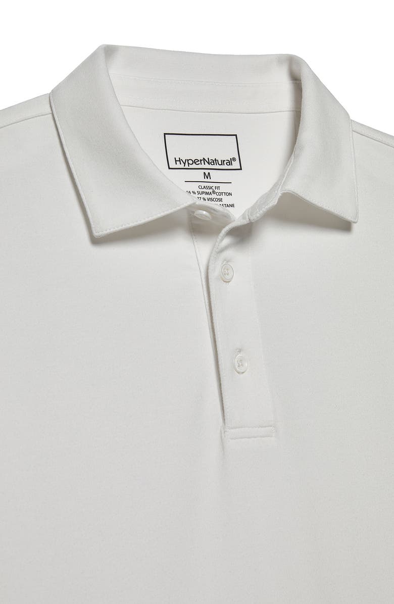Hypernatural Pinehurst Classic Fit Cotton Blend Golf Polo, Alternate, color, White