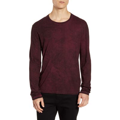 John Varvatos Star Usa Denver Scrunch Dye Long Sleeve T-Shirt, Red
