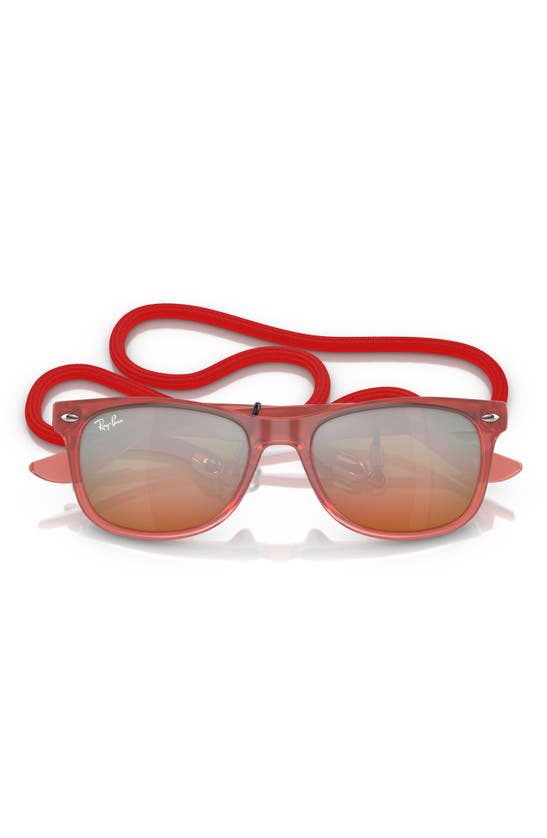 Ray Ban Ray-ban Kids' Junior Wayfarer 47mm Gradient Square Sunglasses In Opal Red