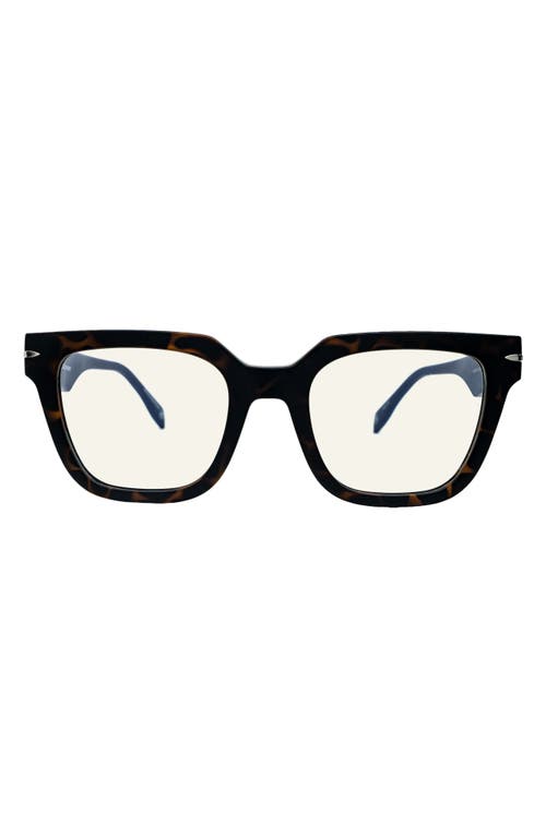 54mm Square Optical Glasses in Matte Demi/Matte Blue
