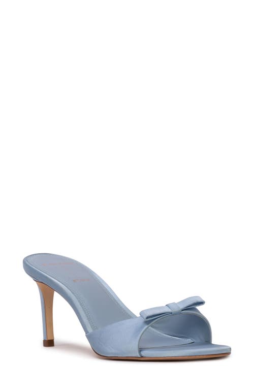 Albie Slide Sandal in Blue Fog Satin