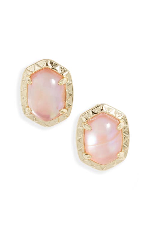 Kendra Scott Daphne Stud Earrings in Gold Light Pink Abalone at Nordstrom