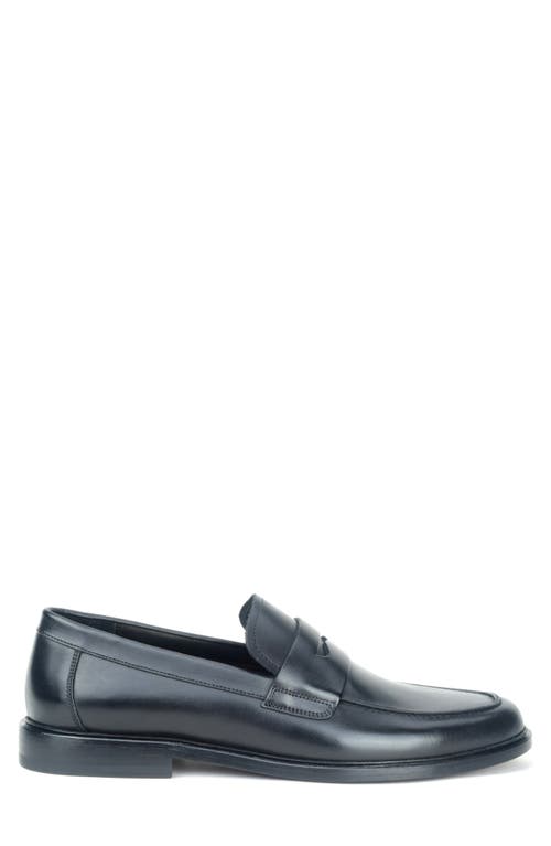 Warfield & Grand Harper Moc Toe Penny Loafer In Black