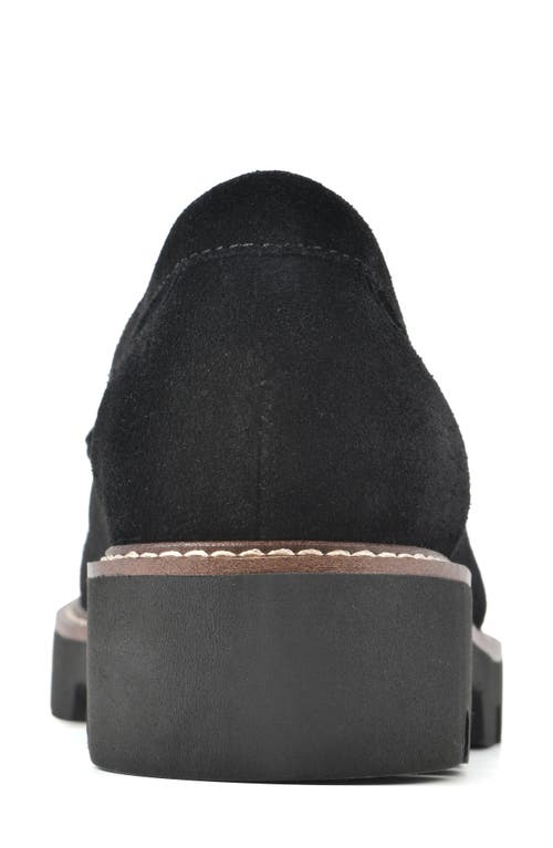 Shop White Mountain Footwear Gunner Lug Sole Platform Loafer In Black/suede