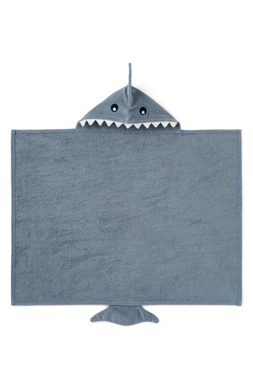 Shop Elegant Baby Terry Velour Hooded Shark Towel In Slate Gray