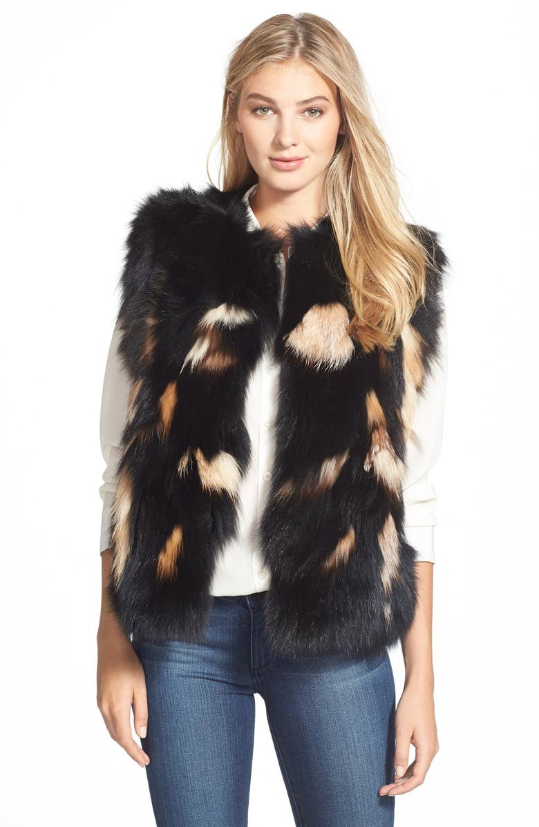Linda Richards Multicolor Genuine Fox Fur Vest | Nordstrom