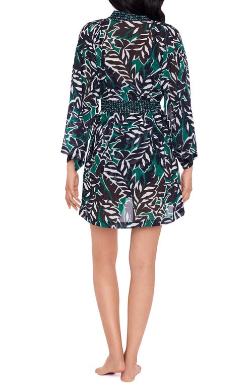 Miraclesuit Palma Verde Kimono Cover-up In Black Multi