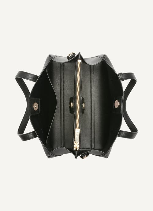 Dkny Farah Medium Satchel In Blk/gold