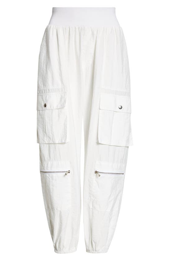 Shop Cinq À Sept Genevive High Waist Crop Cargo Pants In White