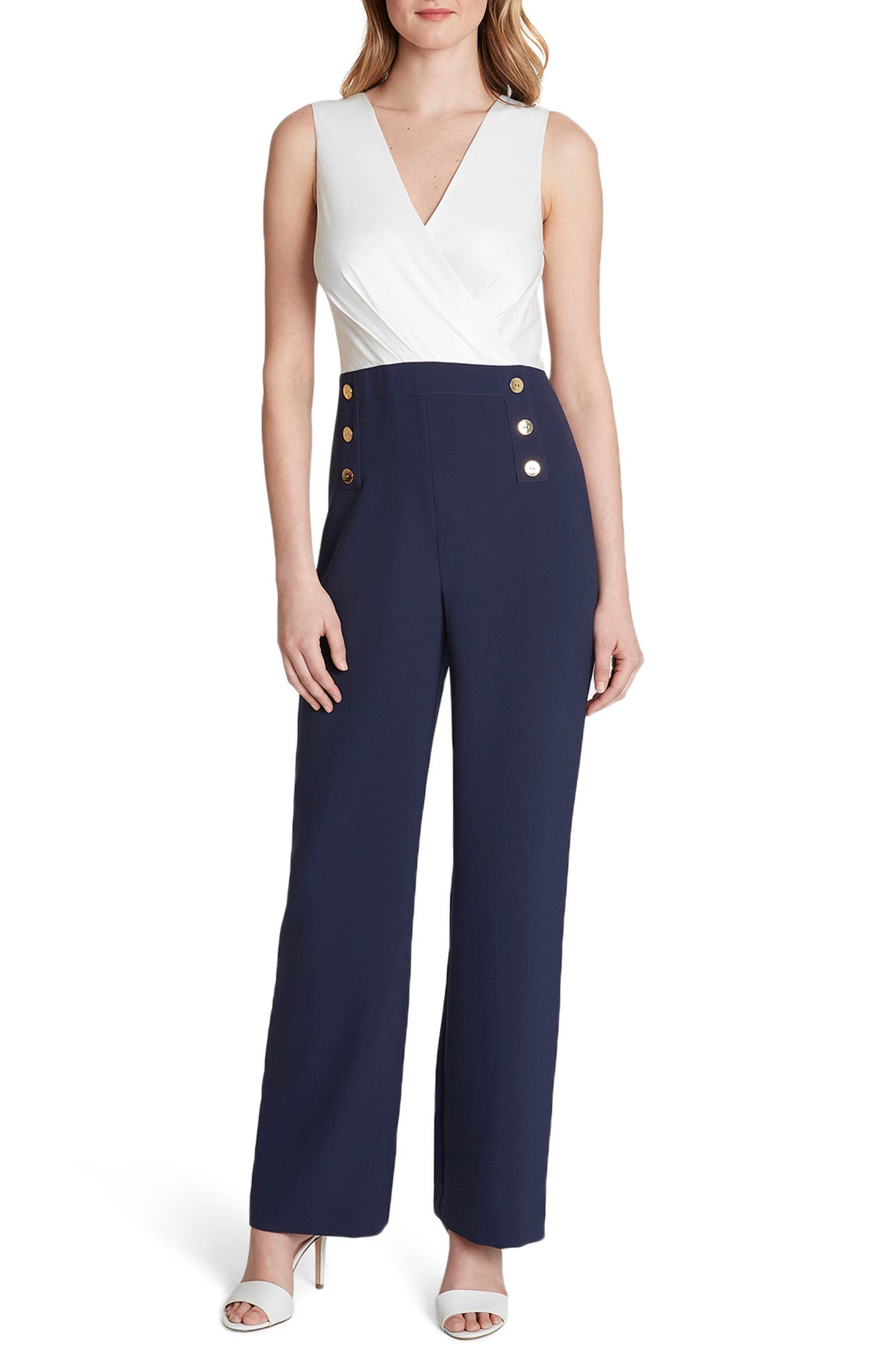 loveappella short sleeve wrap top jumpsuit