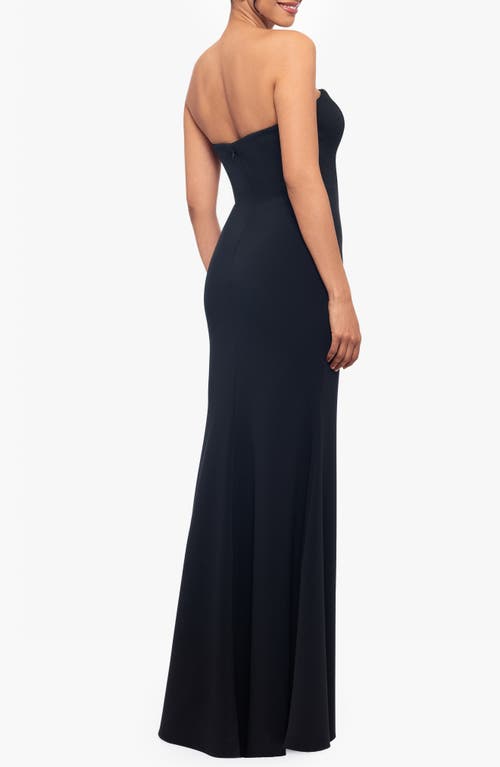 Shop Betsy & Adam Strapless Trumpet Gown In Black/black