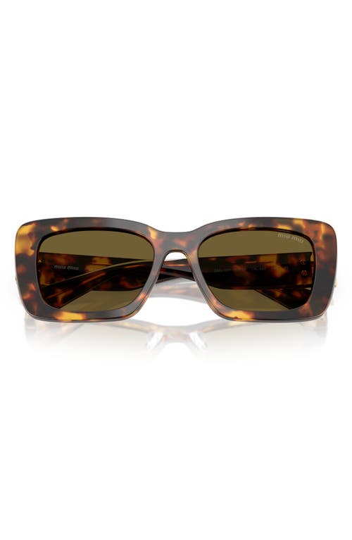 Miu Miu 53mm Rectangular Sunglasses In Blond Havana