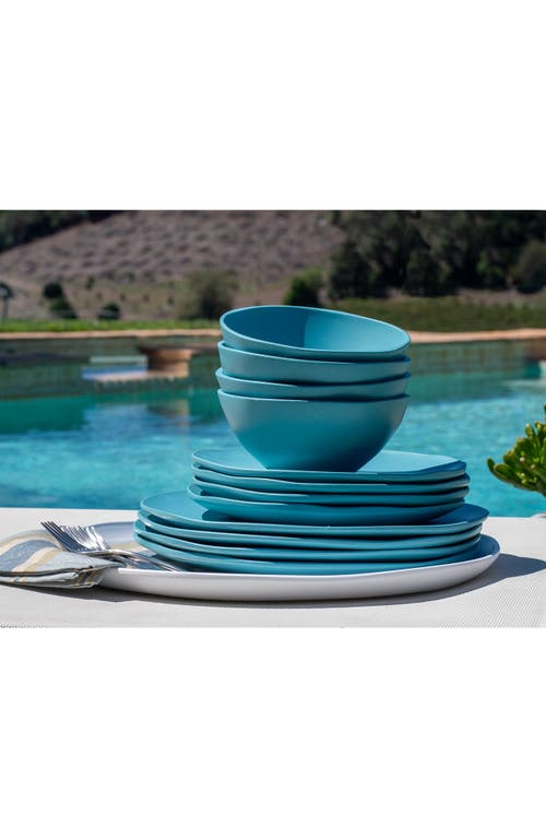 Tarhong Organic Coupe Wheat Set Of Twelve Melamine Dinnerware Set In Blue