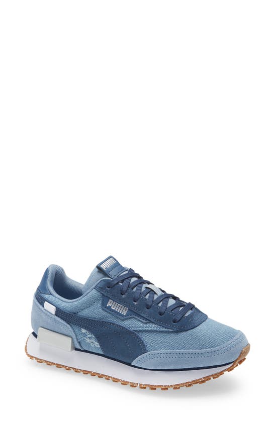 Puma Future Rider Denim Sneaker In Faded Dark Denim Silver Modesens