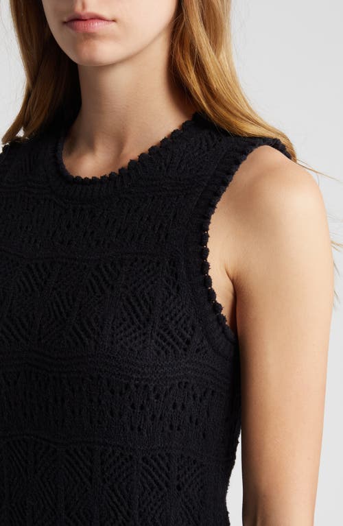 Shop Chelsea28 Sleeveless Pointelle Sweater Dress In Black