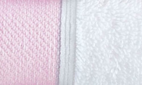 Brooks Brothers Ottoman Rolls 2pc Wash Towels In White/pink