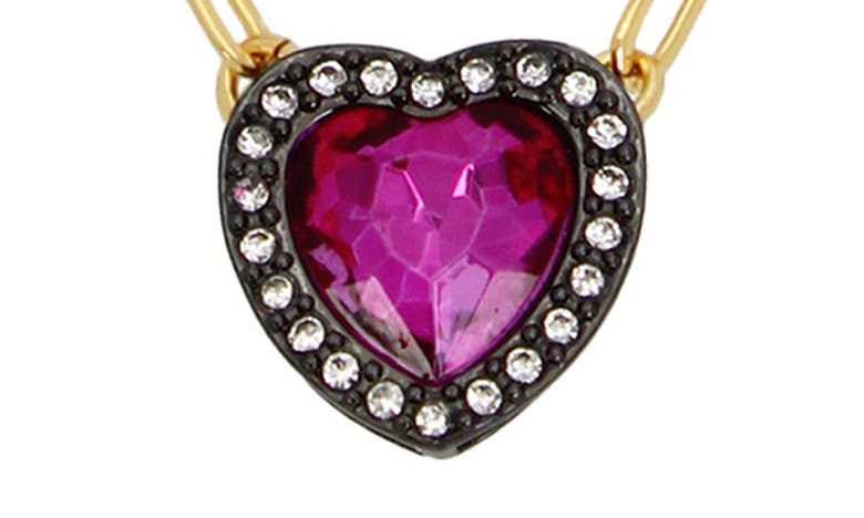 Shop Kurt Geiger London Heart Halo Pendant Necklace In Pink