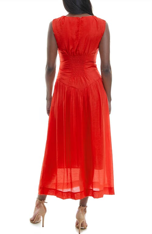 Shop Socialite Drop Waist Midi Dress In Flame Scarlet