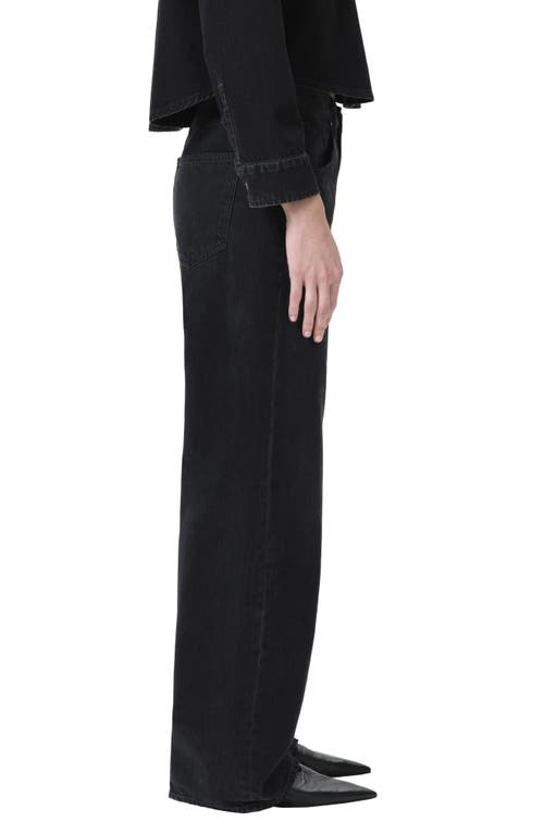 Shop Agolde Low Slung Baggy Jeans In Black Tar