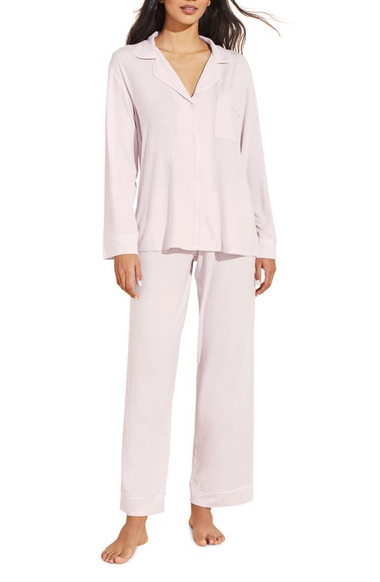 Eberjey Gisele Jersey Knit Pajamas In Lilac/ Ivory