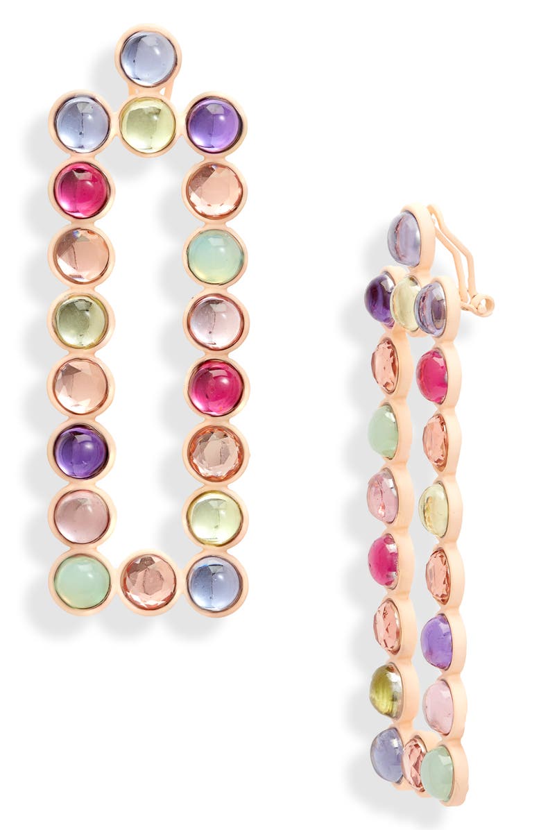 OPEN EDIT Rectangular Drop Earrings, Main, color, PINK MULTI