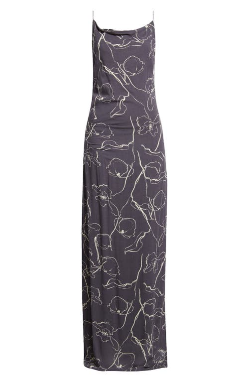 Shop Faithfull The Brand Aureli Maxi Slipdress In Calla Print/charred Navy