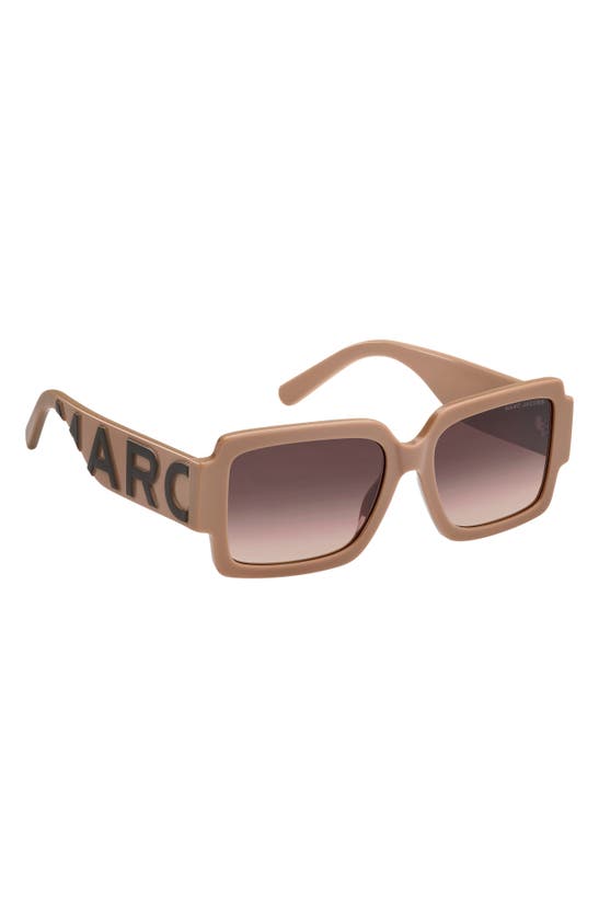 Shop Marc Jacobs 55mm Gradient Rectangular Sunglasses In Brown/ Brown Gradient