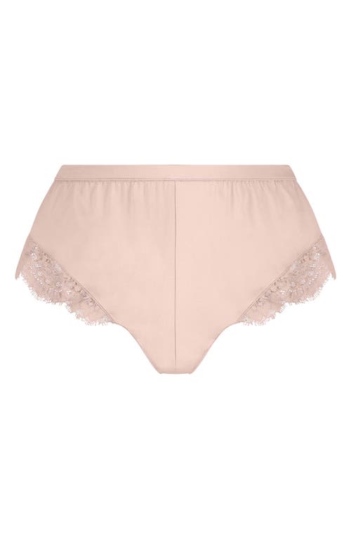 Shop Hunkemoller Hunkemöller Valerie Lace Trim Satin Tap Pants In Rose Smoke