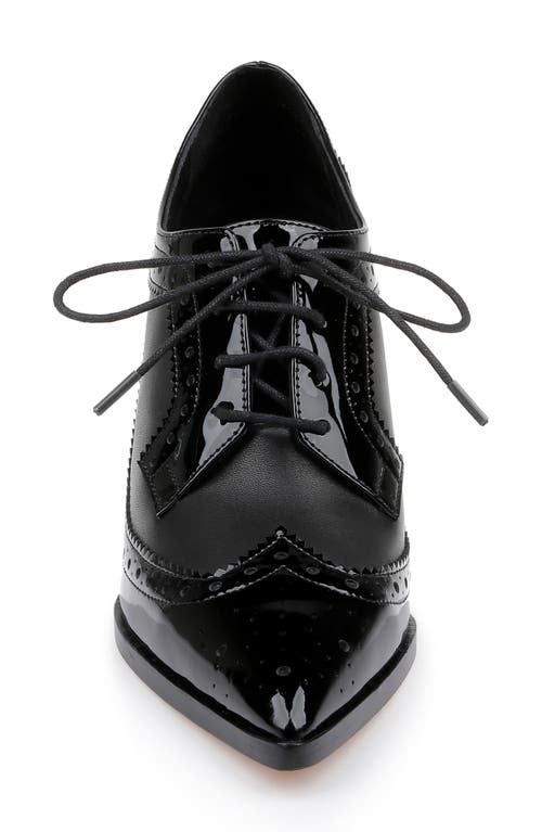 L'agence Elodie Leather Oxford Pump In Black Leather