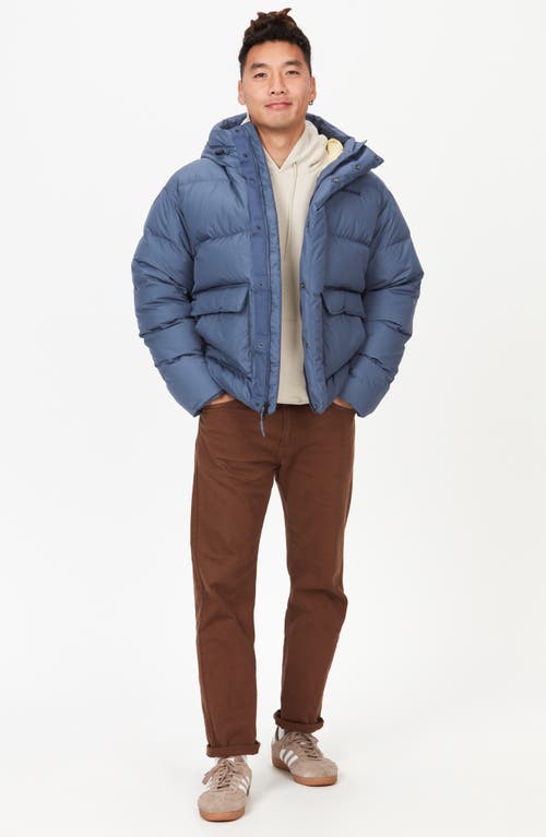 Shop Marmot Stockholm Hooded 700 Fill Power Down Jacket In Storm