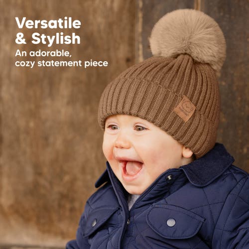 Keababies 2-pack Pom Knitted Beanie In Dune