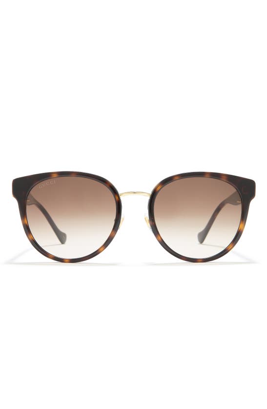 Gucci 56mm Round Sunglasses In Havana Brown