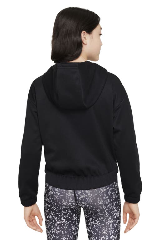 Shop Nike Kids' Therma-fit Pullover Hoodie In Black/white