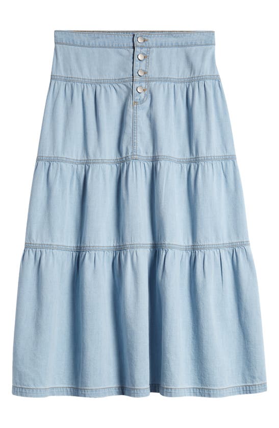 Shop Love, Fire Kids' Prairie Maxi Skirt In Light Wash