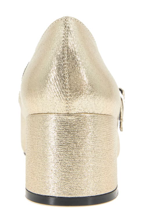 Reaction Kenneth Cole Leeann Mary Jane Pump In Soft Gold Fabric