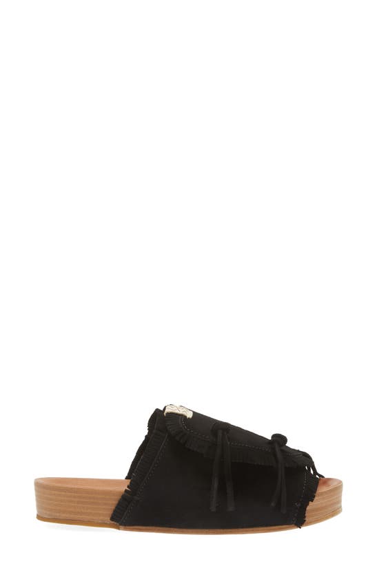 Shop Visvim Christo Folk Slide Sandal In Black