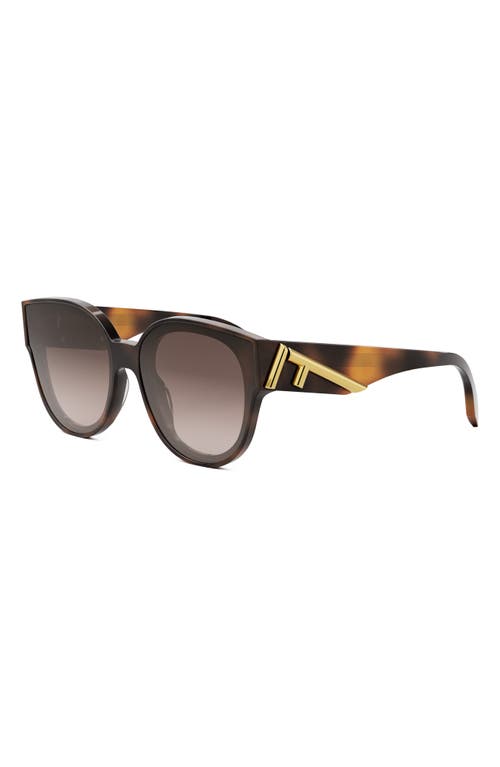 Shop Fendi ' First 63mm Gradient Oversize Round Sunglasses In Blonde Havana/gradient Brown