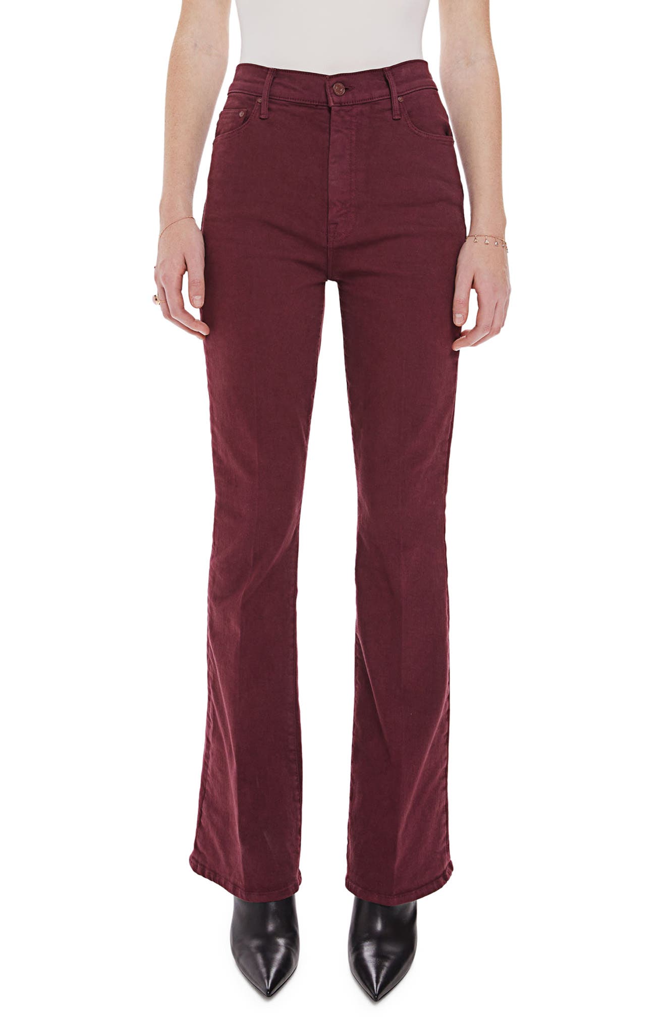 womens red jeans pants