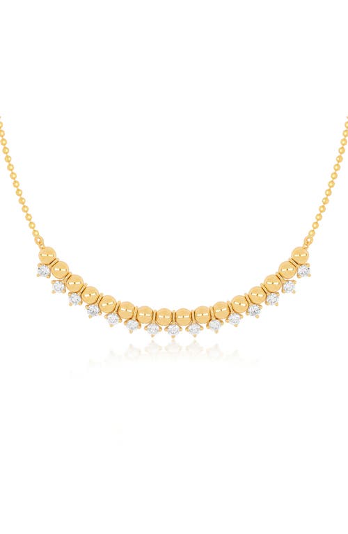 EF Collection Beaded Diamond Frontal Necklace in 14K Yellow Gold at Nordstrom